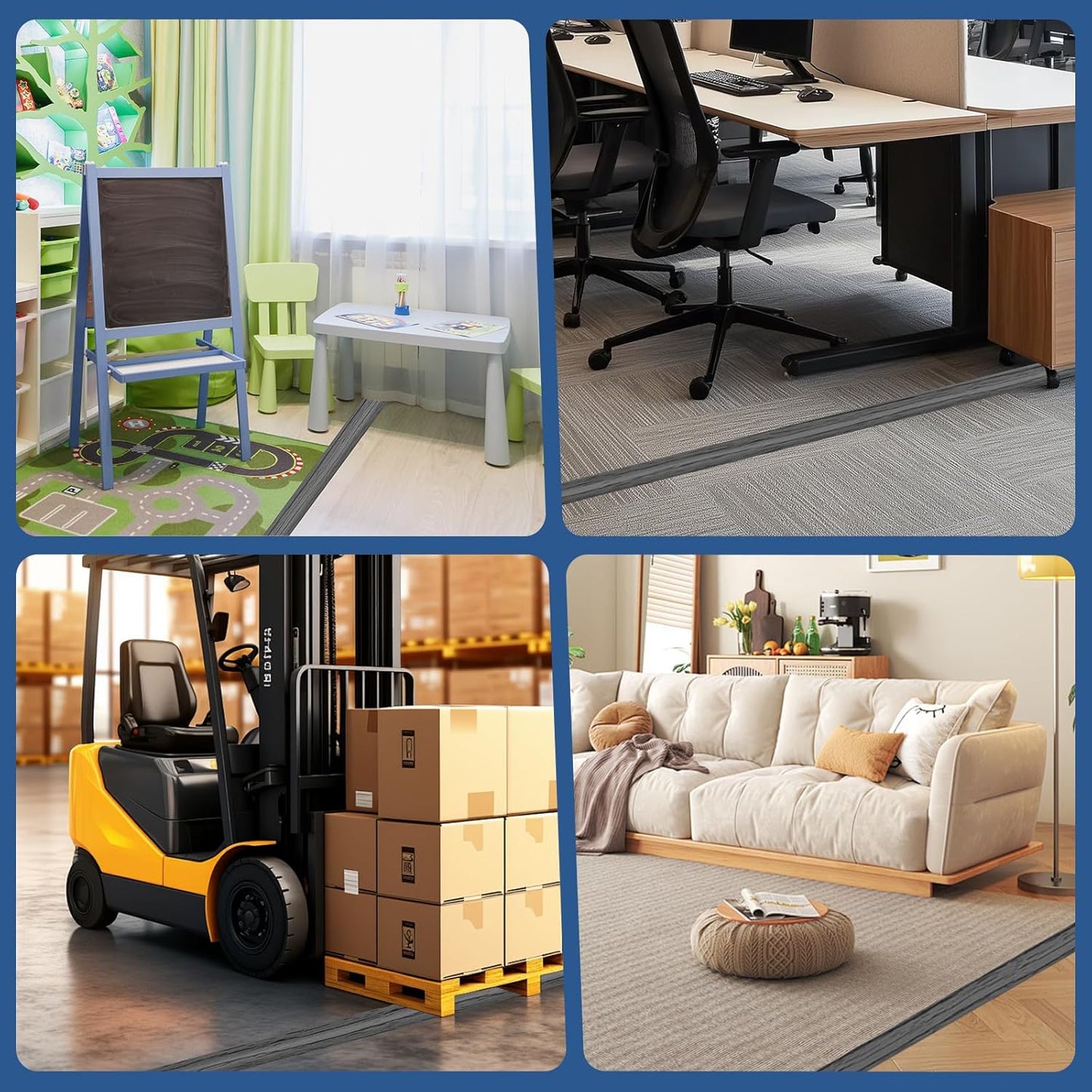 Floor Cord Cover for Wires on Floor Self Adhesive Cord Hider Floor Cable Management Wire Covers for Cords Protector Prevent Cable Trips Cord Cavity W 0.59" x H 0.31", Deep Gray Wood, 20Ft