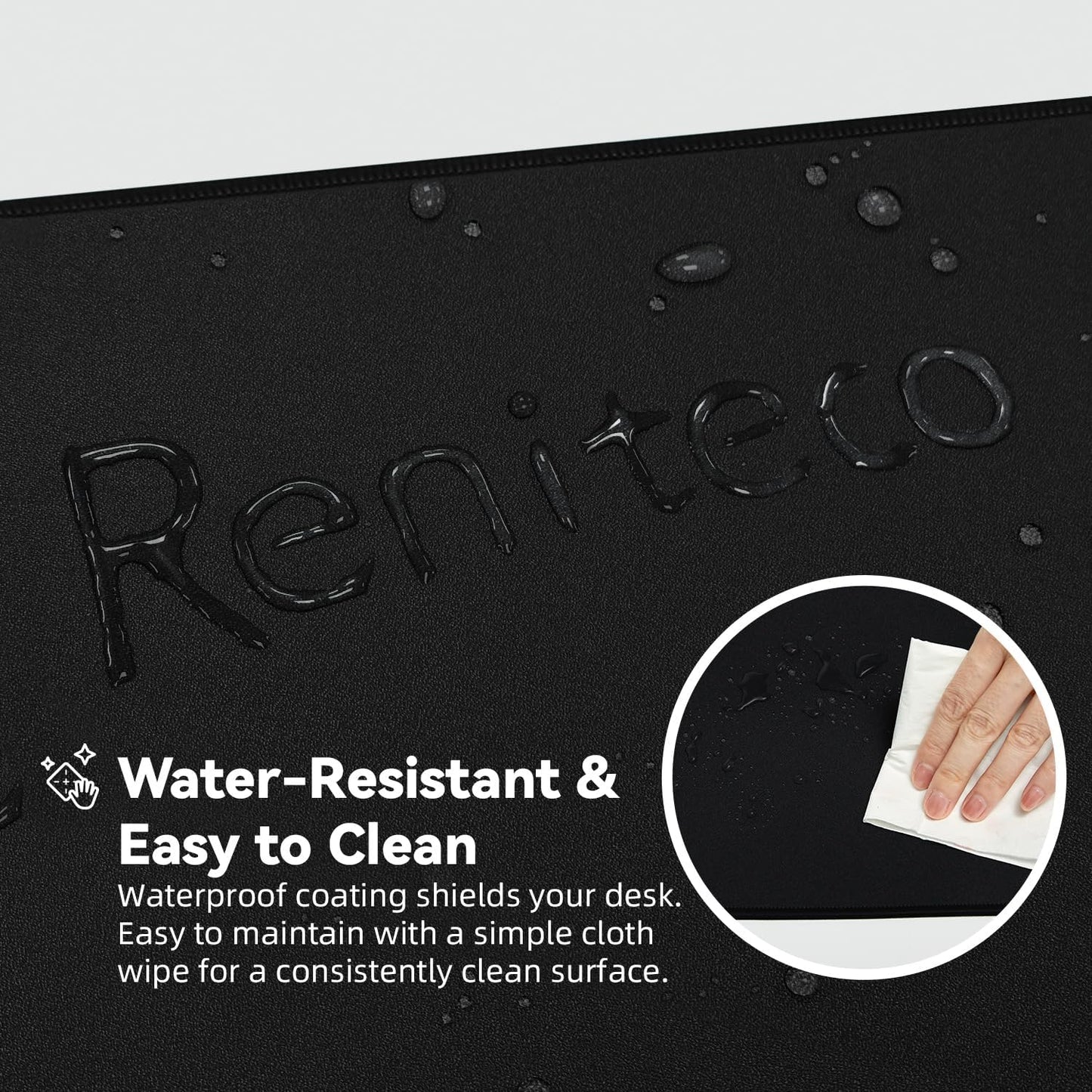 Waterproof Large Gaming Mouse Pad with Durable Stitched Edges, Non-Slip Rubber Base, Grainy Jacquard Mouse Mat Desk Pad for Home Office Gaming, 31.5"x11.8"x0.12", Black