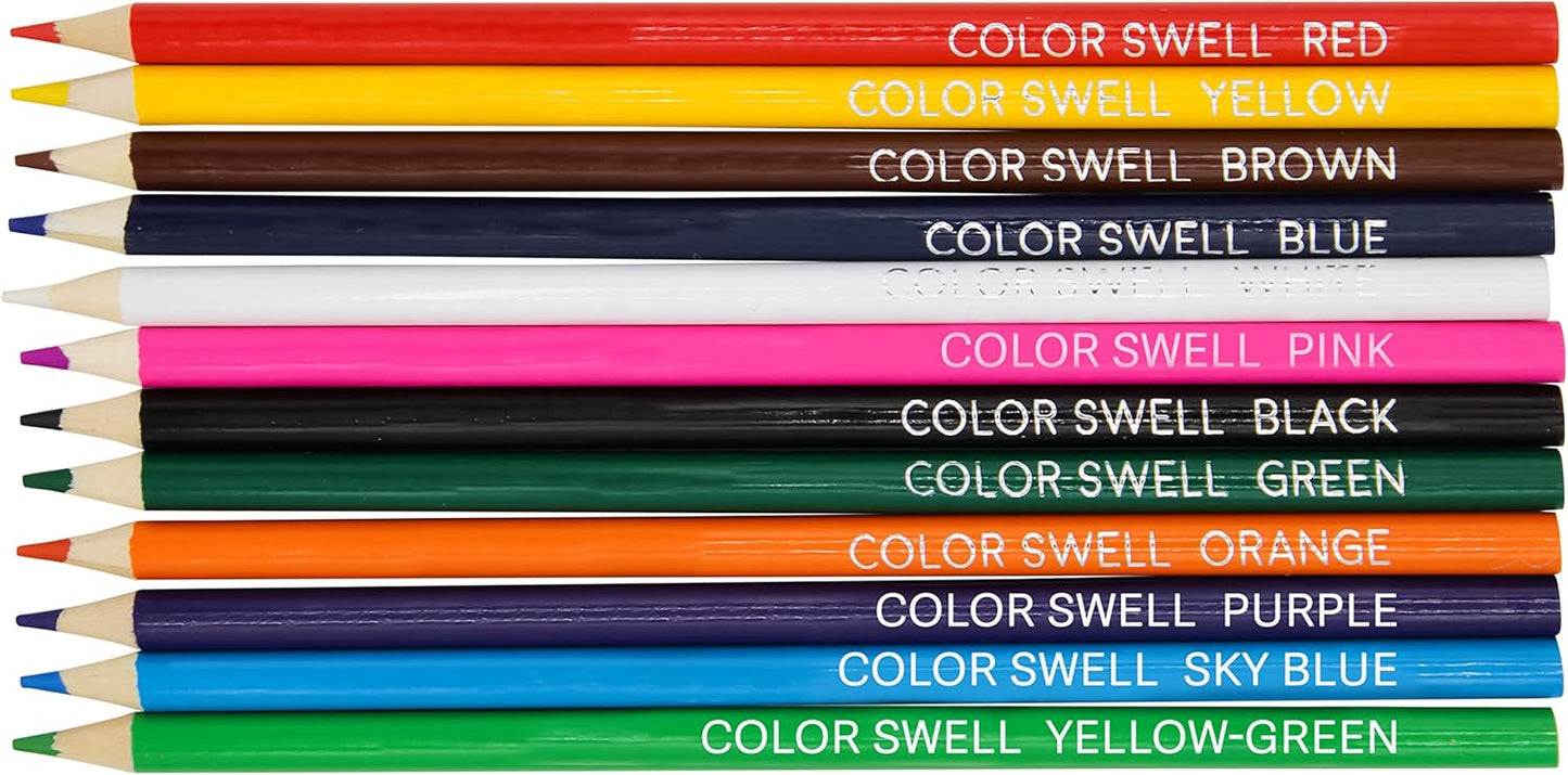 Color Swell Bulk Colored Pencils – 12 Sets, 144 Pre-Sharpened Assorted Vibrant Colors – Ideal for Kids, Teachers, and Classroom Supplies