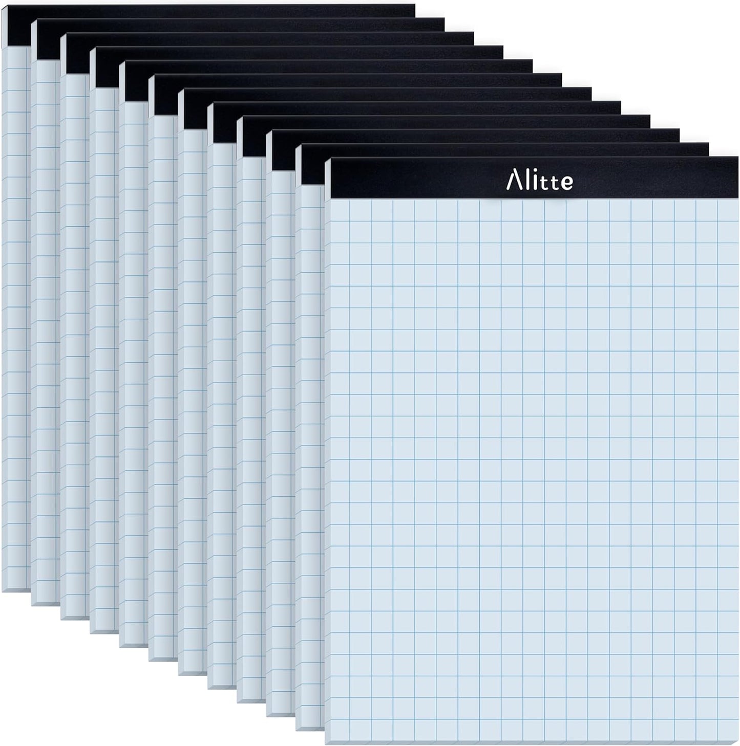Graph Paper Pad, Pack of 12, White Letter Size - 2x2 Quad Grid Paper, Easy-Tear Perforations, 8.5 x 11 Cardboard Backing - Graph Notepads for School, Office -50 Sheets per Pad