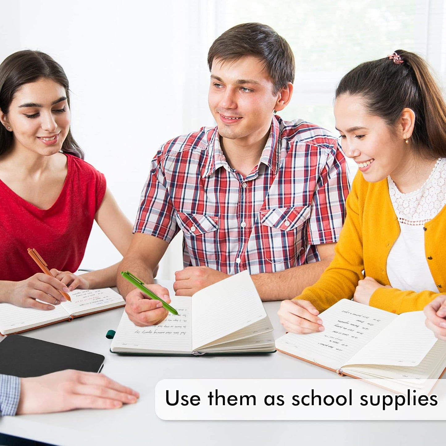 feela Journal Notebook Bulk for School, Hardcover Business Classic Ruled Lined Journals with Pen Holder for Work Office Journaling, with 5 Black Pens, 120 GSM, 5.1”x8.3”, 5 Pack, A5, Vintage Colors