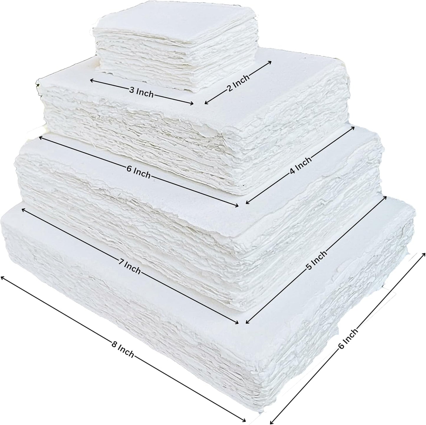 Handmade Cotton Paper with Deckle Edge Recycled Cotton Rag Mixed Media Card Stock for Postcards, Invitations, Crafts and Announcements (150gsm, 5x7 inch B6, 50 Pack)