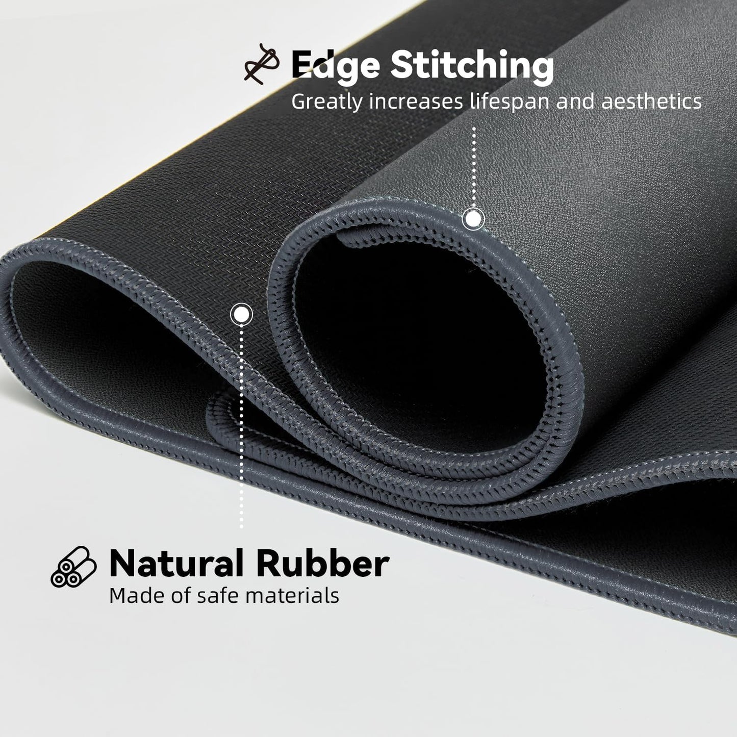 Waterproof Large Gaming Mouse Pad with Durable Stitched Edges, Non-Slip Rubber Base, Smooth Surface Mouse Mat Desk Pad for Home Office Gaming, 35.4"x15.7"x0.12", Dark Gray