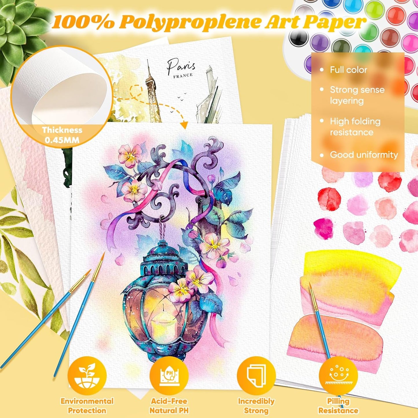 2-Pack 11"x14" Watercolor Paper Pad, Bulk School Teacher Supplies for Adults, 140 lb Cold Press Watercolor Paper for Valentines, Easter, 12 Sheets Art Sketch Coloring Painting Drawing Book Paper