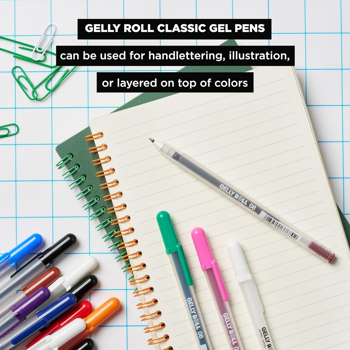 SAKURA Gelly Roll Gel Pens - Fine, Medium & Bold Tip Ink Pens for Journaling, Art, or Drawing - Classic White Ink - 05/08/10 Assorted Tip Sizes - 6 Pack