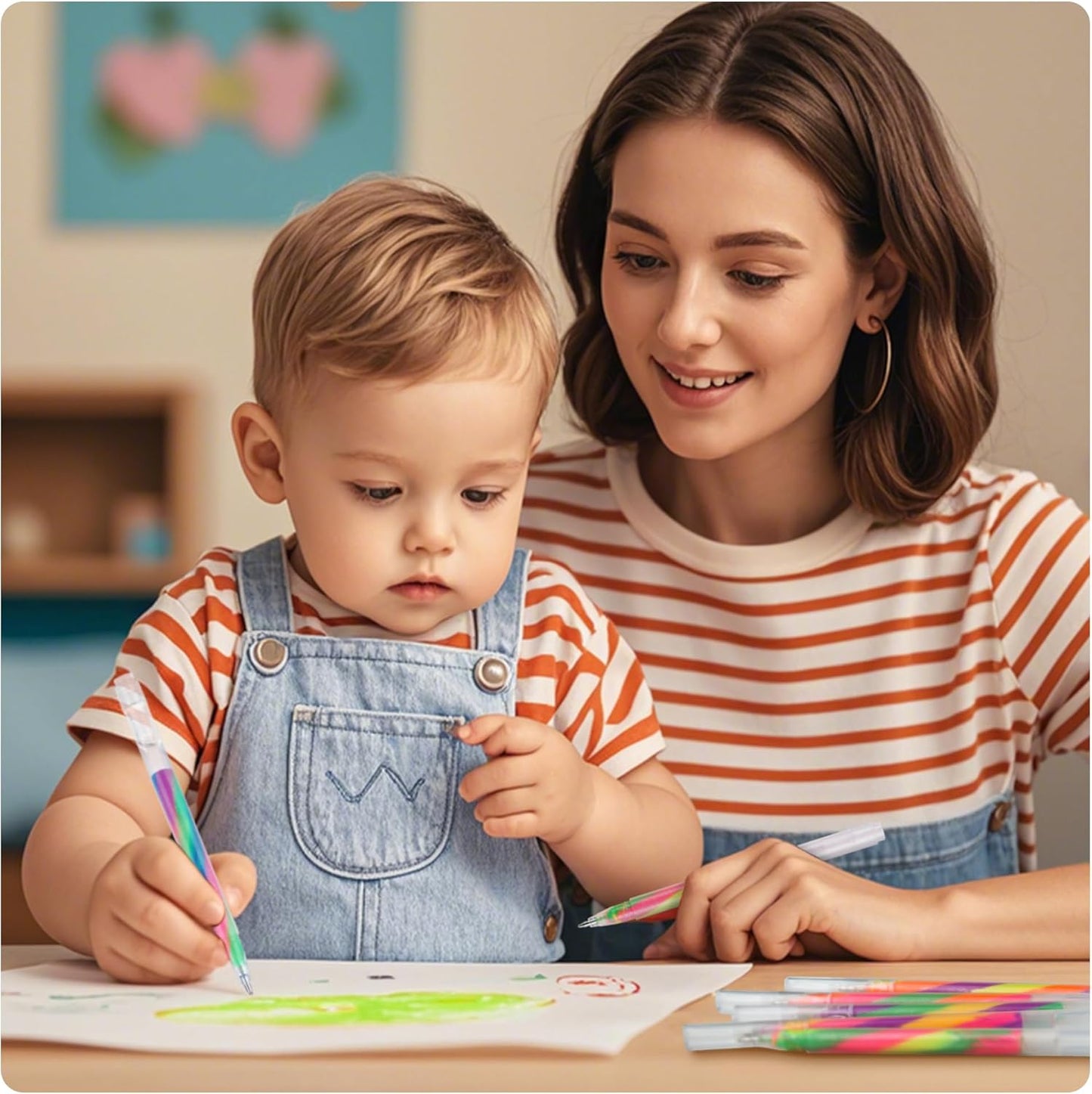 LIULIUCAI 12 Pack Mixing of 3 Colors Rainbow Gel Pens Color Changing Ballpoint Pen Glitter Pen Set for Adults Coloring Books Drawing Doodling Scrapbooking Notes Updated Version