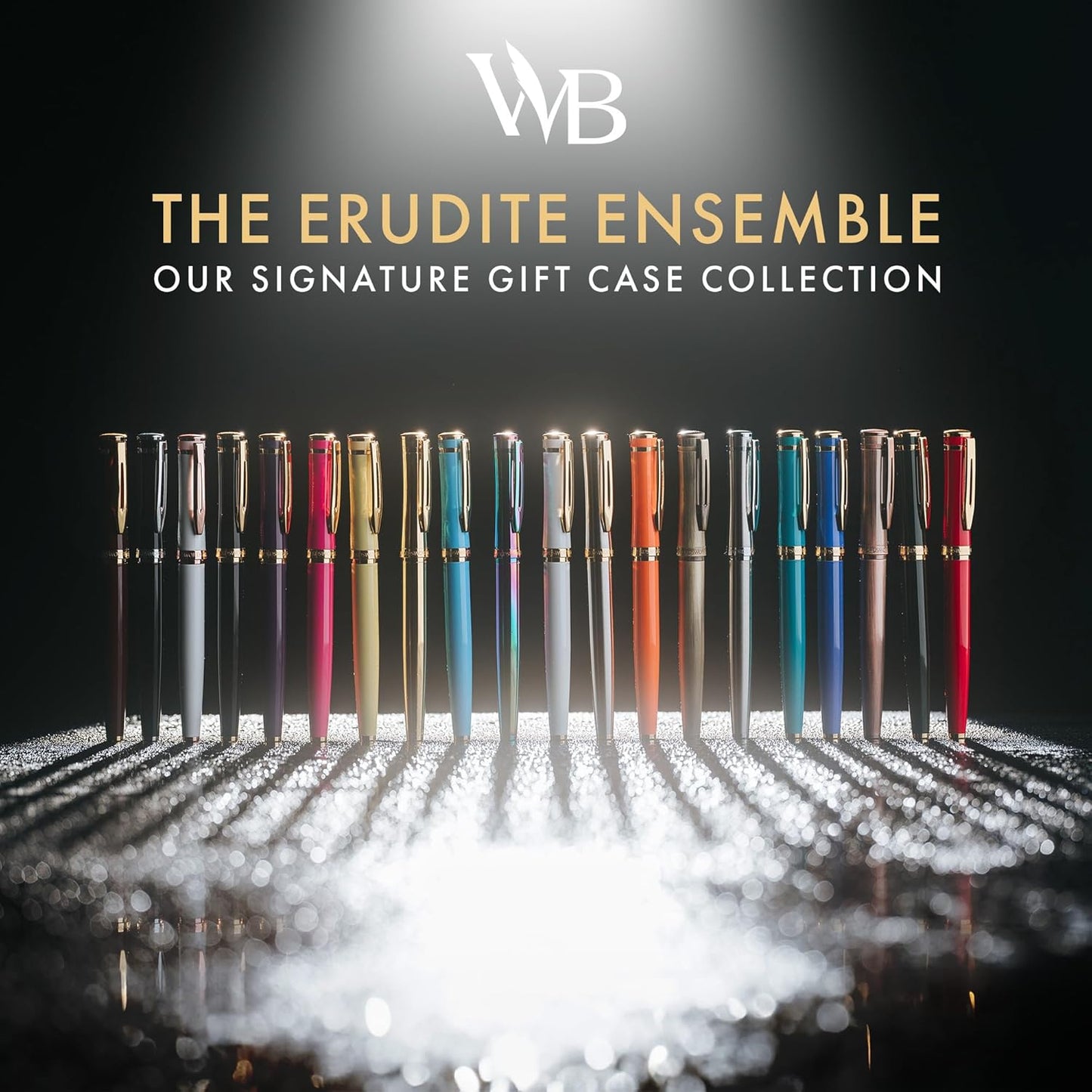 Wordsworth & Black Fountain Pen Set, 18K Gilded Fine Nib, Includes 24 Pack Ink Cartridges, Ink Refill Converter & Gift Box, Gold Finish, Calligraphy, [Black Gold], Perfect for Men & Women