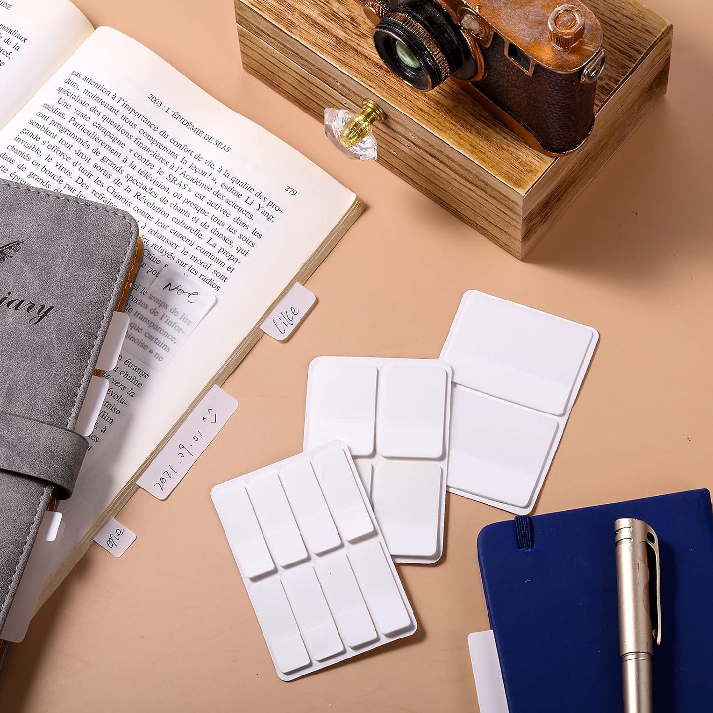 1360 Pcs Sticky Index Tabs, 2 Inch 1 Inch 0.5 Inch Index Tabs Page Markers Writable File Flags for Notebooks, Binders, File Folders, Books(Blank Style)