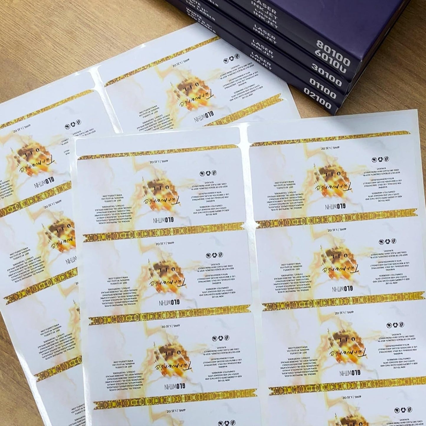 2" x 4", 25 Sheets, 250 Blank Shipping Labels, Printable White Sticker, Shipping Labels for Laser & Inkjet Printers, Letter Size