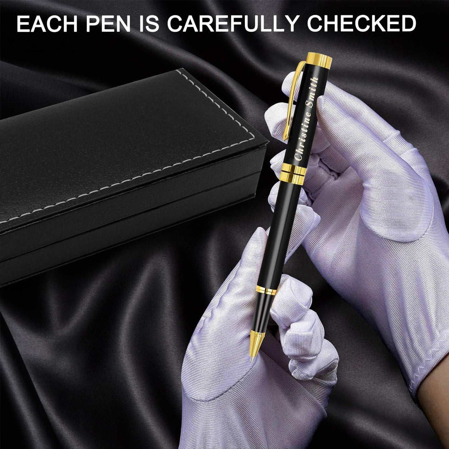 Amlion Personalized Pens Custom Engraved Pen with Name, Refillable Medium Refill, Personalized Gifts for Men Women