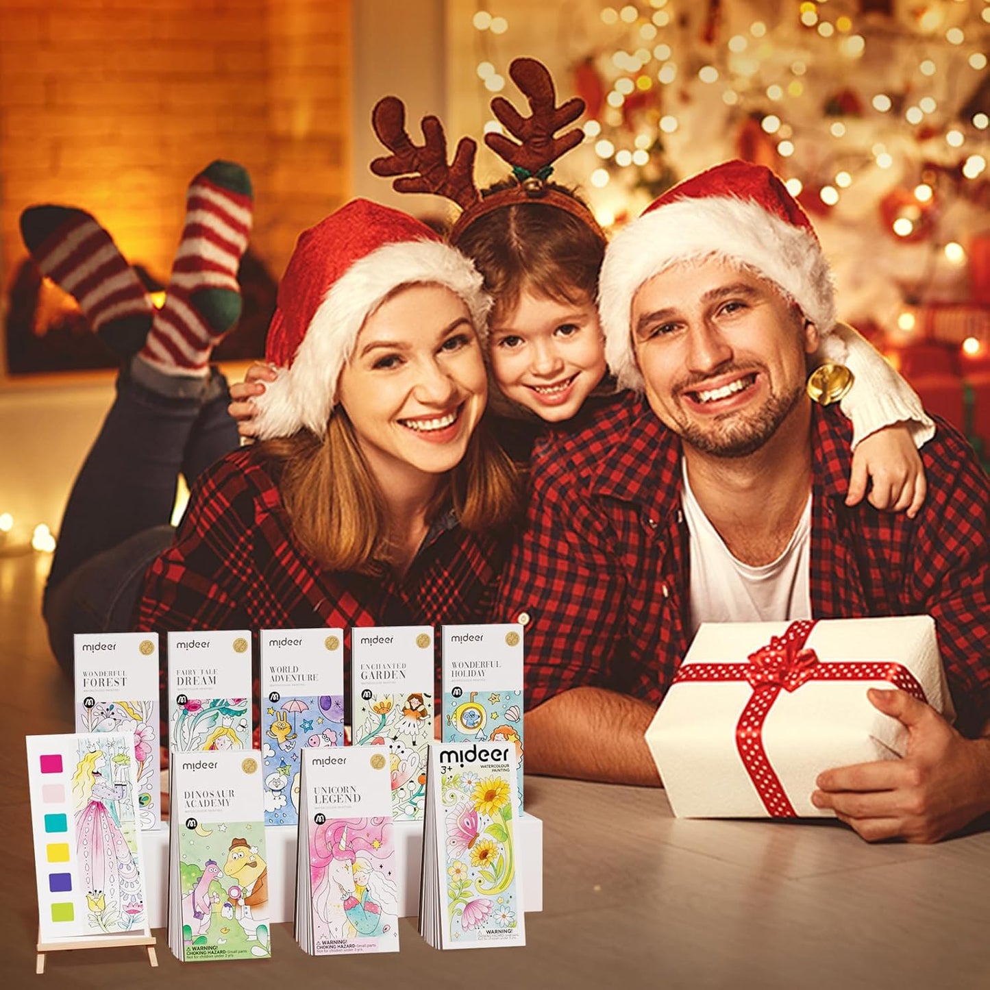 Mideer Watercolor Painting Book for Kids Ages 4-8, Pocket Watercolor Painting Book Arts and Crafts for Toddlers, Travel Activities Paint with Water Coloring Book Set for Kids 3-8 (Fairy Tale Dream)