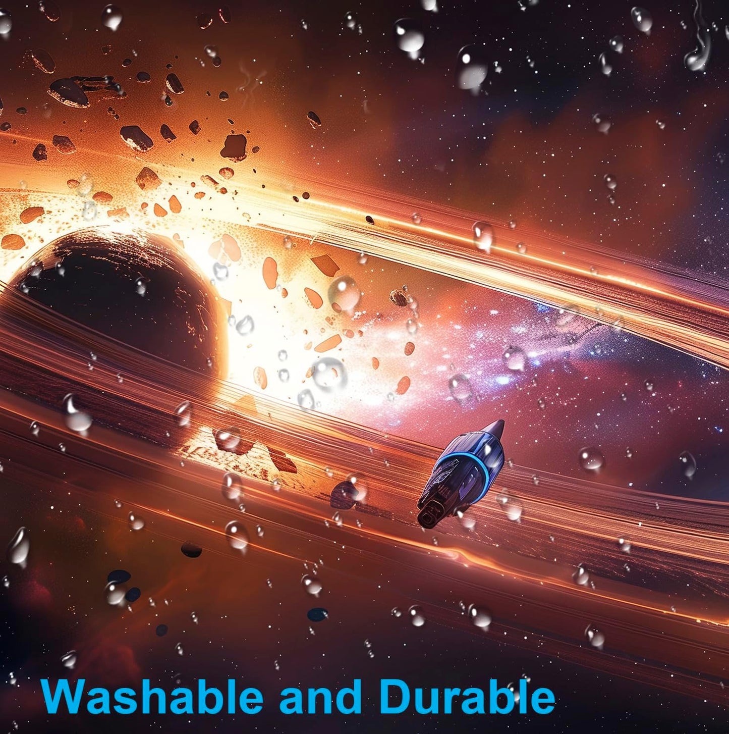 Personalized Galaxy Starry Sky Nebula Customized Computer Keyboard Office Desk Pad, Cute Space Planet Full Table Extended Mouse Pad 35.4 x 15.7 Inches