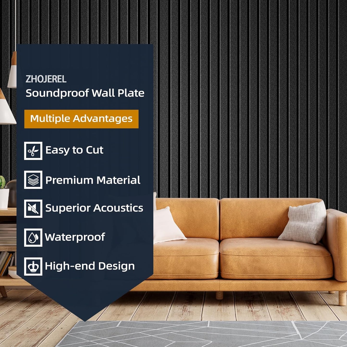 10 Pack Sound Proof Foam Panels for Walls 47.2"x23.6" Large Acoustic Panels Sound Absorbing, Self-Adhesive Soundproof Wall Panels for Home Studio, Office, Recording, Black (10 Pack Black)