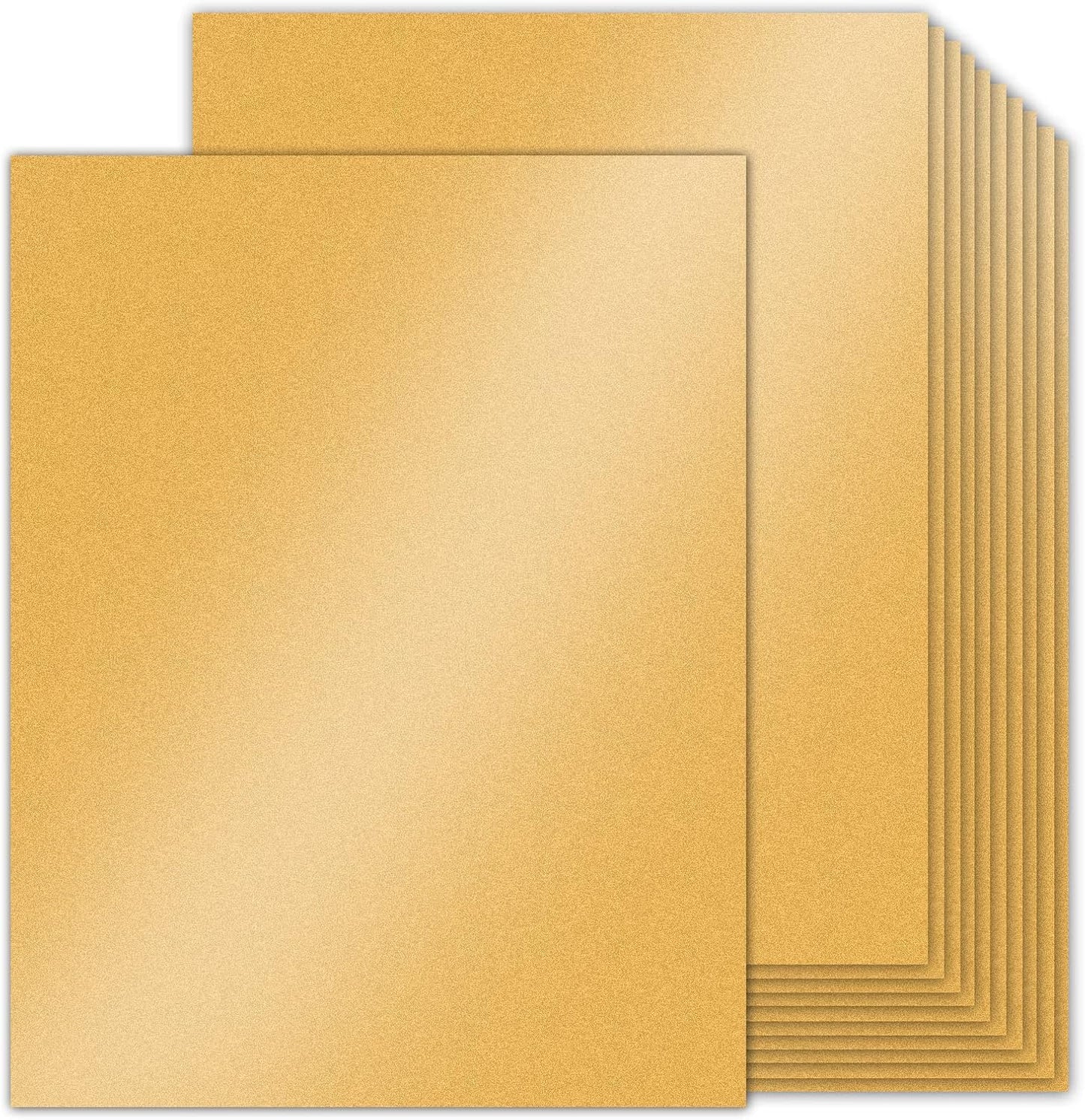100 Sheets Gold Shimmer Cardstock 8.5 x 11 Metallic Paper, Goefun 80lb Card Stock Pearlescent Paper for Invitations, Birthday, Anniversaries, Card Making