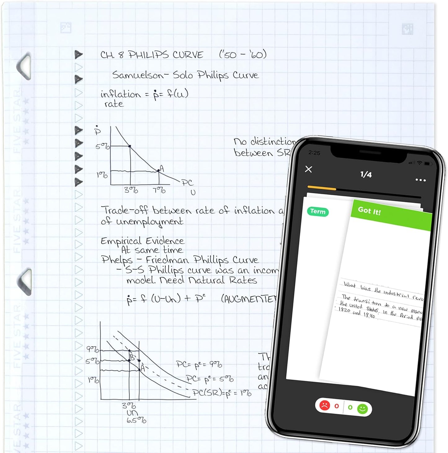 Five Star Loose Leaf Paper + Study App, Graph Ruled Filler Notebook Paper, Reinforced, Fights Ink Bleed, 8-1/2" x 11", 200 Sheets (170055-ECM)