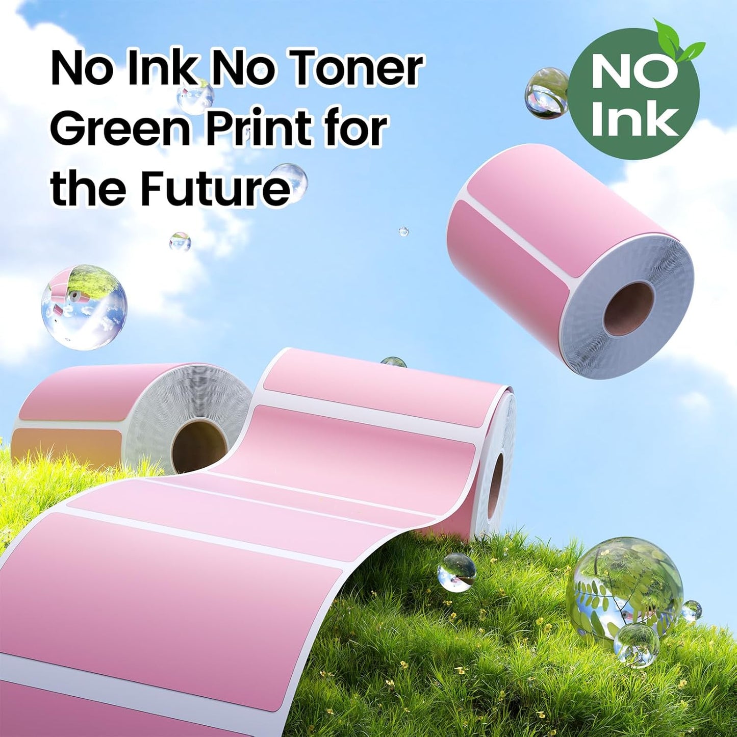 2.25x1.25 Inch Thermal Labels Pink, Holographic Sliver Barcode Thermal Labels for Thermal Printer and Small Business, Multi-Purpose Rectangle Stickers, 500 Sheets/Roll