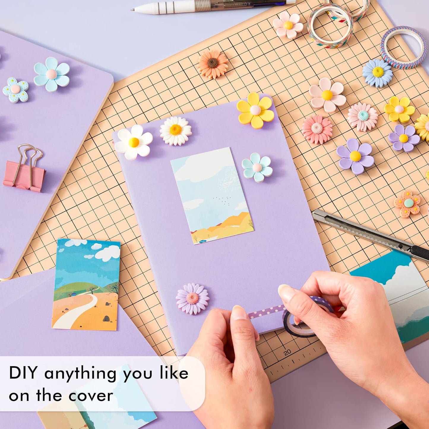 feela 8 Pack Soft Cover Journal Bulk, Notebooks College Ruled for Work, Lined Travel Journal for Women Men, Note Taking Notebook School Supplies Business Writing, 8.2” x 5.5”, A5, Light Purple