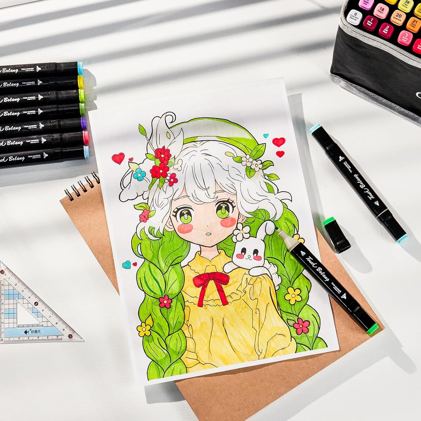 204 Colors Alcohol Markers - Dual Tip Permanent Art Markers Set for Coloring Drawing Painting, Fine and Chisel Tip Alcohol Based Pens with Carrying Case for Adult Artists