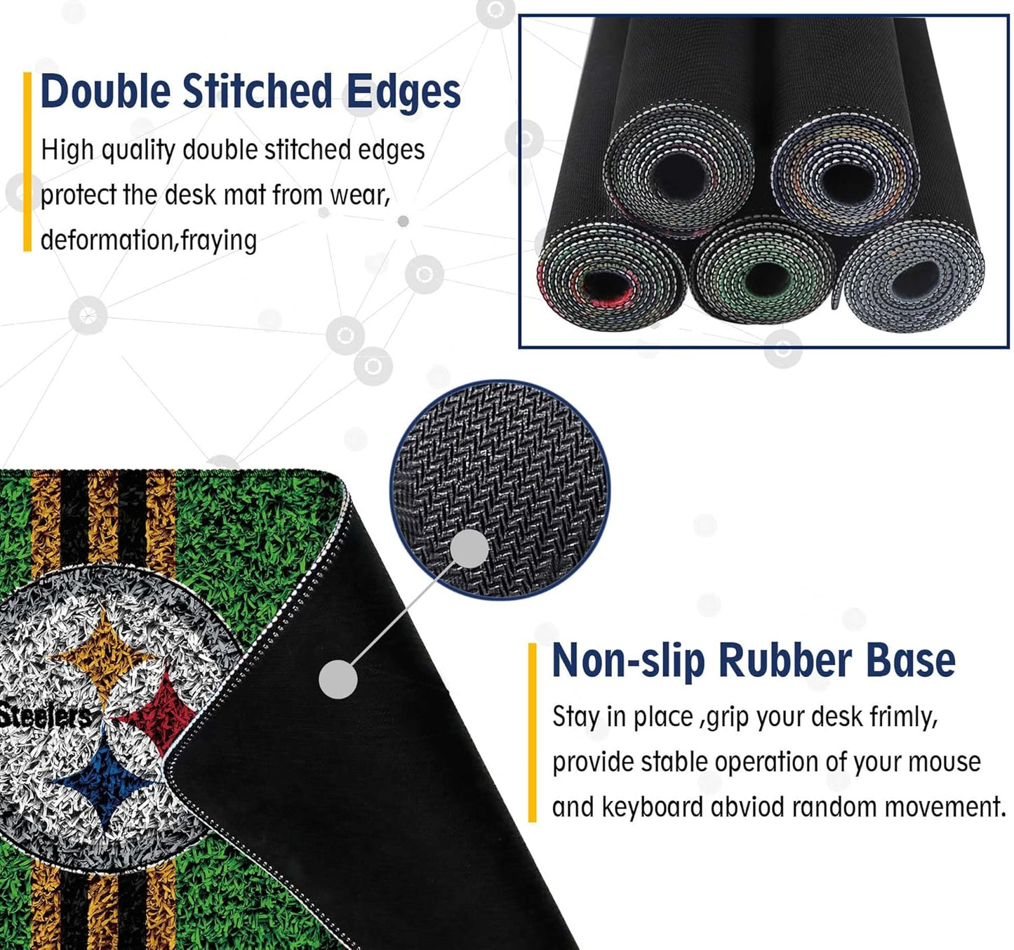 XXL Professional Gaming Mouse Pad, Large Computer Keyboard Mouse Mat Desk Pad with Non-Slip Base and Stitched Edge for Home Office Gaming Work, 31.5x15.7in Extended Mouse Pad Desk Accessories