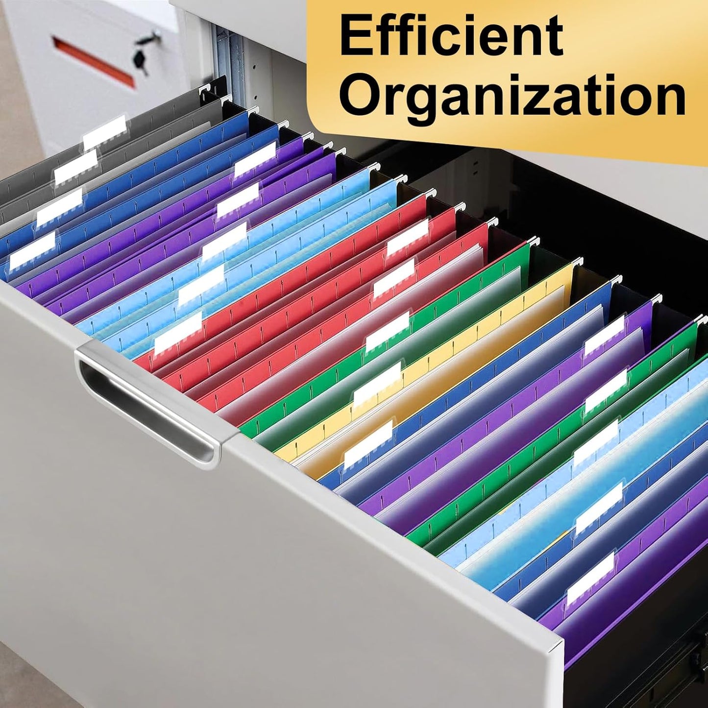Hanging File Folders, 60 Pack Letter Size Hanging File folders with Tabs, Stay Organized for Your Home and Office Bulk File, Documents and Paper, 10 Colors