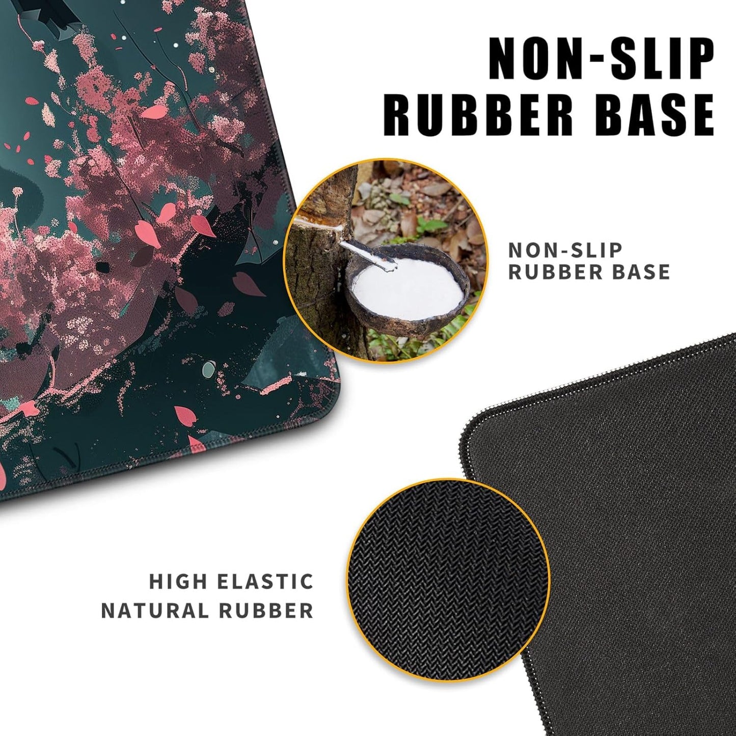 MiaVibte Japanese Full Moon Mouse Pad - Large Gaming Mouse Pad for Computer Keyboard Laptop, Desk Decor Home Office Accessories (31.5x11.8 in), Samurai Desk Mat, Pattern 15