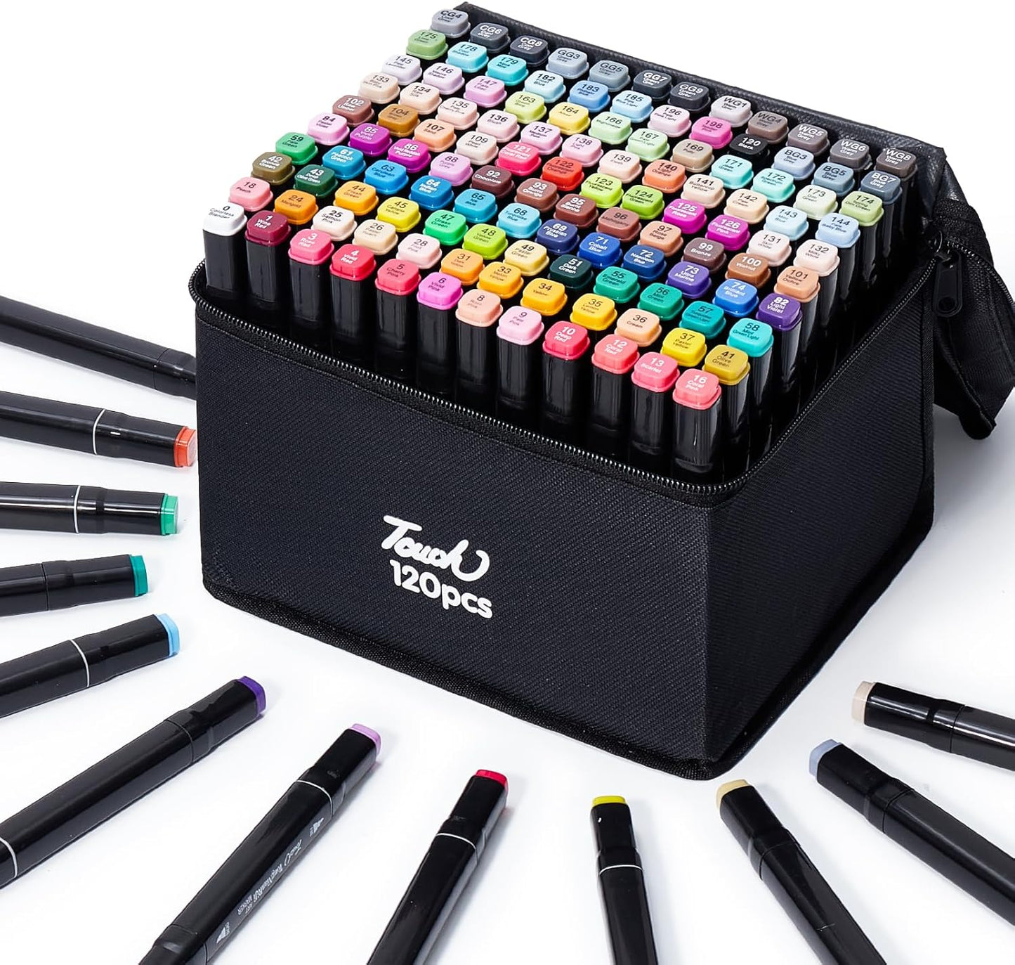 120 Colors Alcohol Markers - Dual Tip Permanent Art Markers Set for Coloring Drawing Painting, Fine and Chisel Tip Alcohol Based Pens with Organizing Case for Adult Artists