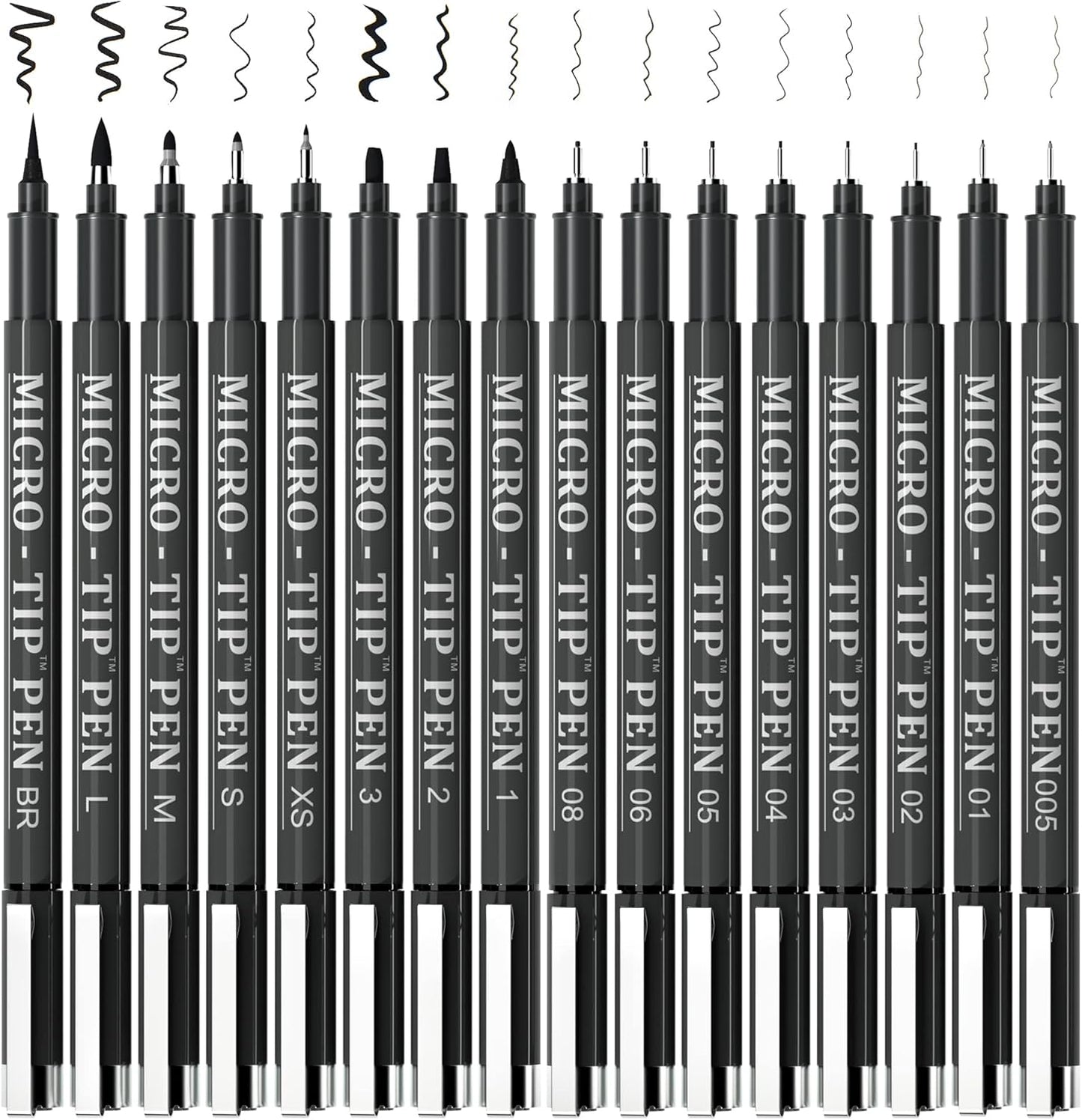 16 Pack Calligraphy Pens, Hand Lettering Pens, Brush Markers Black Ink for Beginners Writing, Lettering, Journaling, Art Drawing, Signature, Illustrations and Office School Supplies