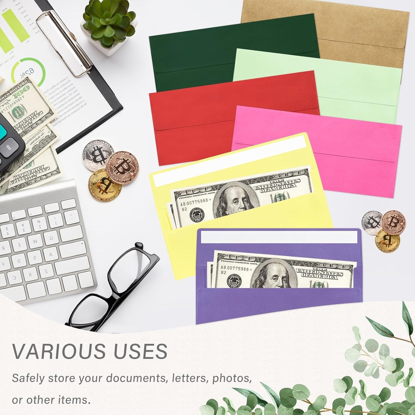 100 Pack #10 Business Envelopes, Self Seal Standard Kraft Envelopes for Secure Business & Legal Mailing, Office, Checks, Letter, Invoices, 4 1/8 x 9 1/2 Inches