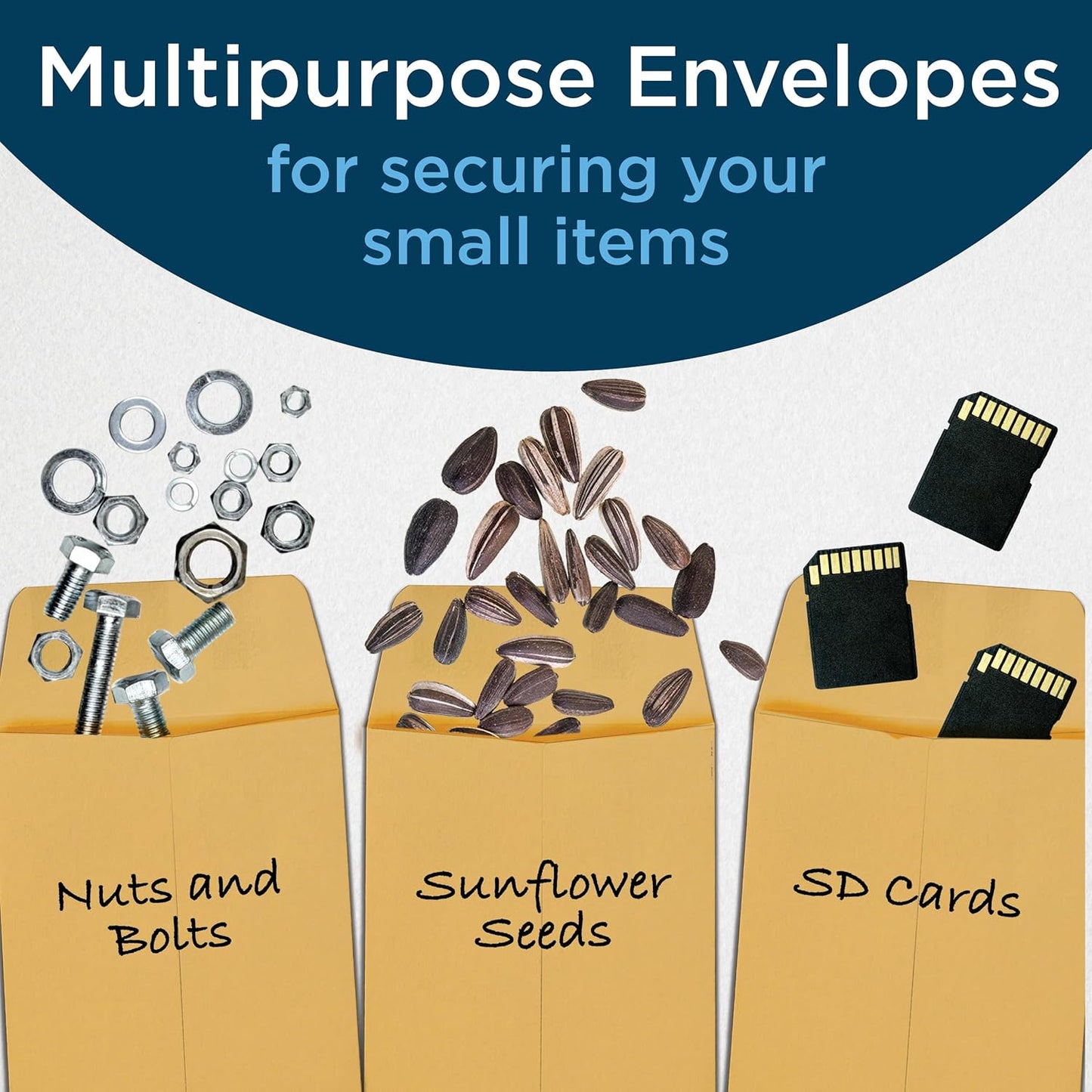 Guardian #1 Paper Coin Envelopes with Gummed Flaps, Pack of 500 Blank Small Envelopes for Gift Cards, Coins, Receipts, Stamps, Small Parts Storage, and More, 2 ¼ Inches x 3 ½ Inches, Brown