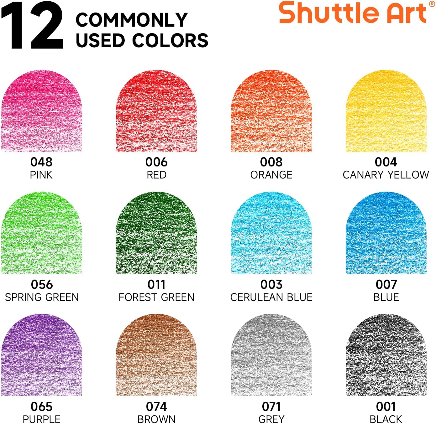 Shuttle Art 504 Colored Pencils Bulk, 12 Vibrant Colors, Pack of 42, Pre-sharpened Coloring Pencils, Wood Colored Pencil for Kids Teachers, Classroom Essentials, Back to School Supplies