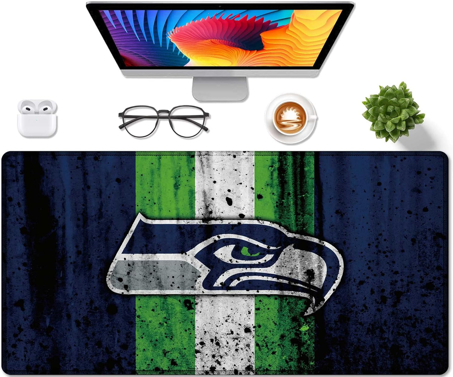 XXL Professional Gaming Mouse Pad, Large Computer Keyboard Mouse Mat Desk Pad with Non-Slip Base and Stitched Edge for Home Office Gaming Work, 31.5x15.7in Extended Mouse Pad Desk Accessories