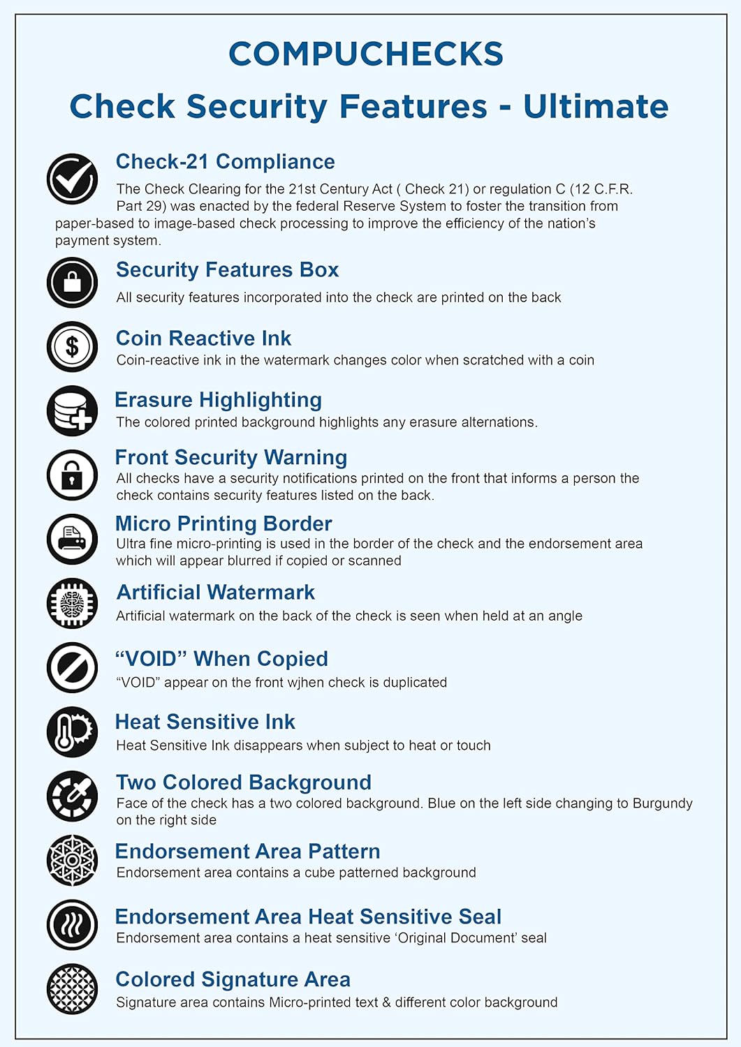 1000 Blank Check Stock - Check on Top Mazed - Paper Weight # 70"High Security" Check Paper Red/Blue Mazed