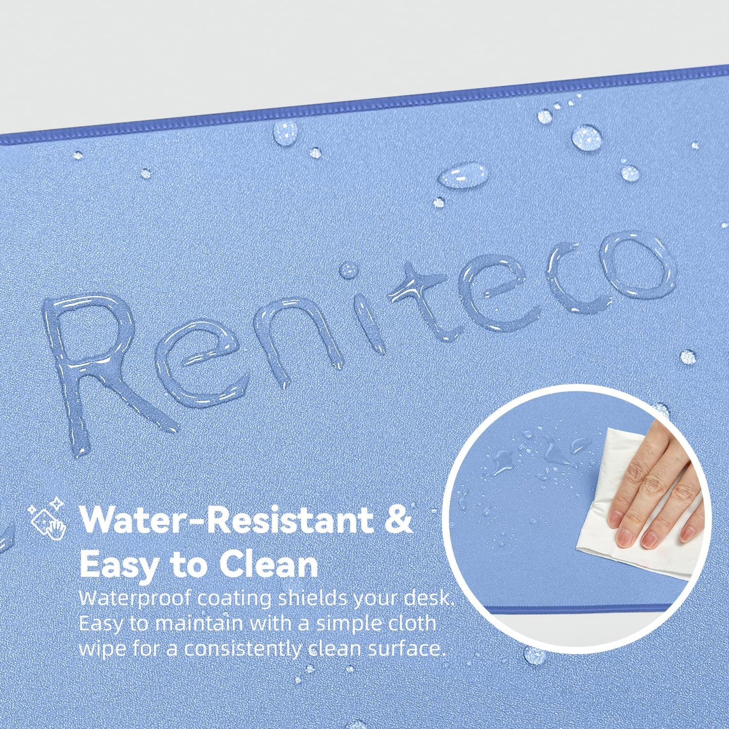 Waterproof Large Gaming Mouse Pad with Durable Stitched Edges, Non-Slip Rubber Base, Grainy Jacquard Mouse Mat Desk Pad for Home Office Gaming, 27.5"*11.8"*0.12", Blue