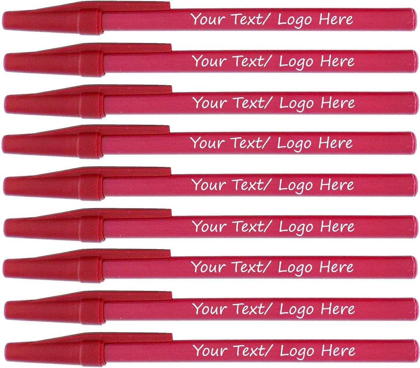 Personalized Stick Pens With your Custom Logo or Text-500 Pack Bulk-for Businesses, Parties, and Events, Custom Printed Slim Ballpoint Pens Colored with Cap, Burgundy, Black Ink