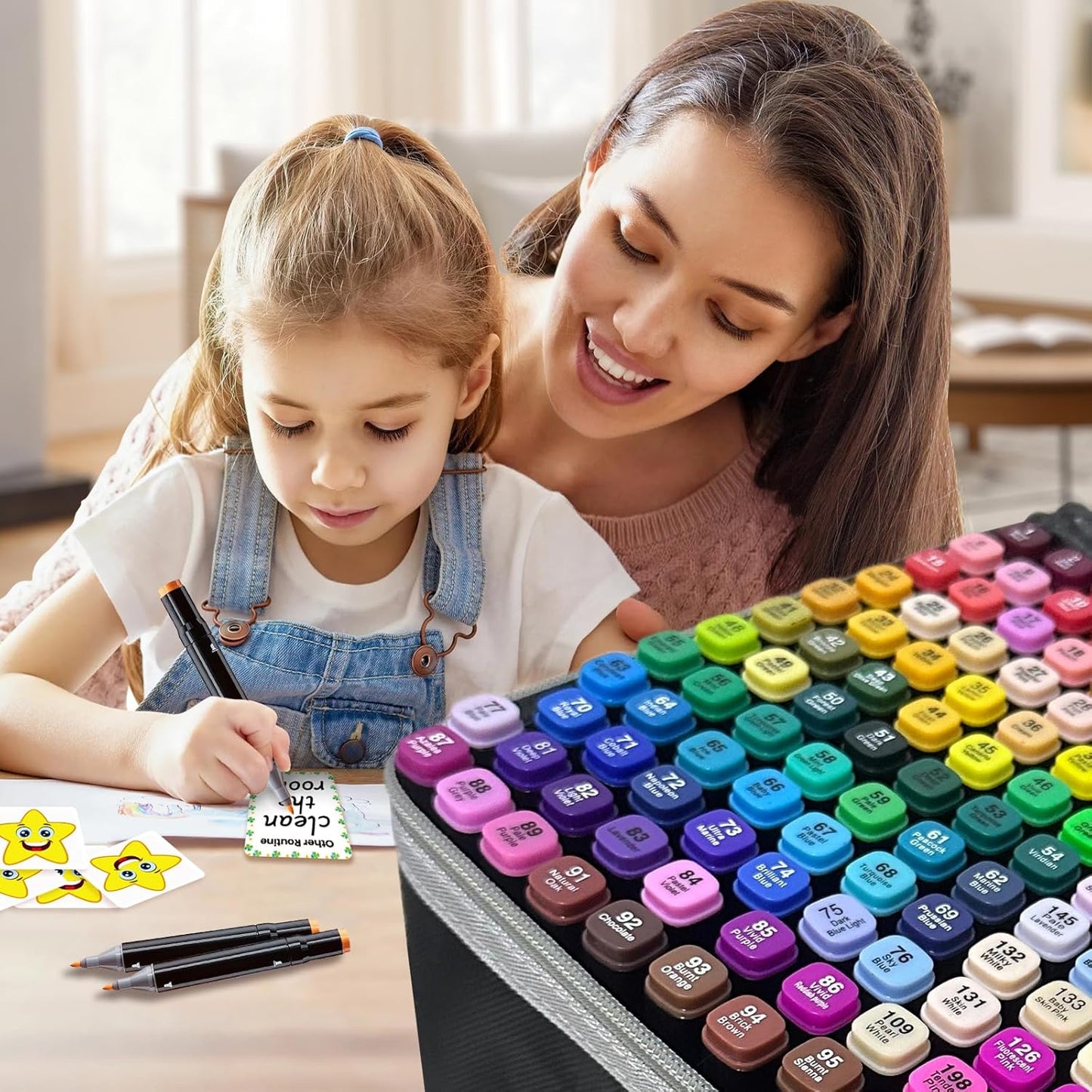 120-Color Dual-Tip Alcohol Markers Set - Alcohol-Based Art Markers for Coloring, Drawing & Sketching -Gift for Kids, Teens, Artists