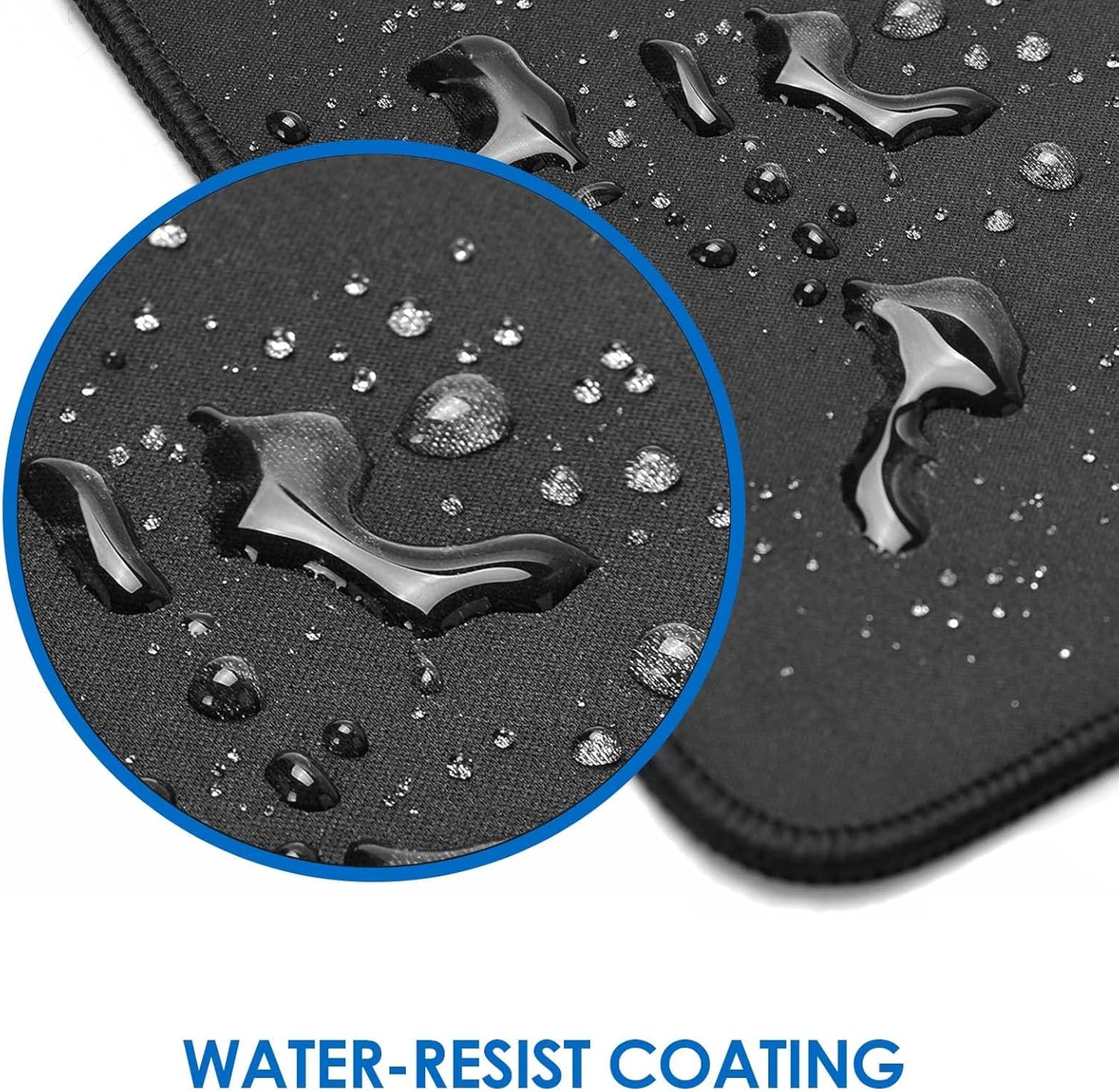 KTRIO Large Gaming Mouse Pad with Superior Micro-Weave Cloth, Extended Desk Mousepad with Stitched Edges, Non-Slip Base, Water Resist Keyboard Pad for Gamer, Office & Home, 35.4 x 15.7 in, Black