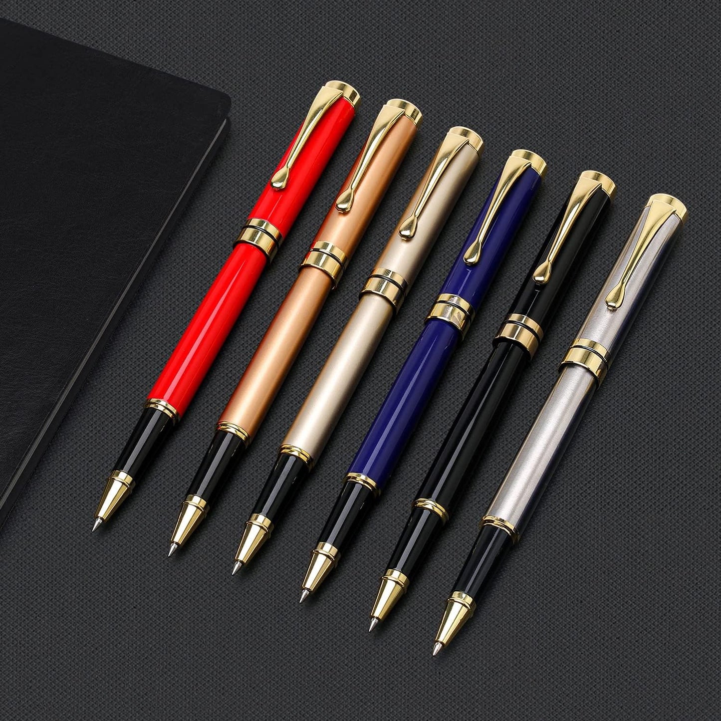 YIVONKA Luxury Ballpoint Pens Best Ball Pen Gift Set for Men & Women Professional Executive Office Nice BallPens Classy Gift Box Ballpoint Black Refill Line width 0.5mm (Blue Gold)