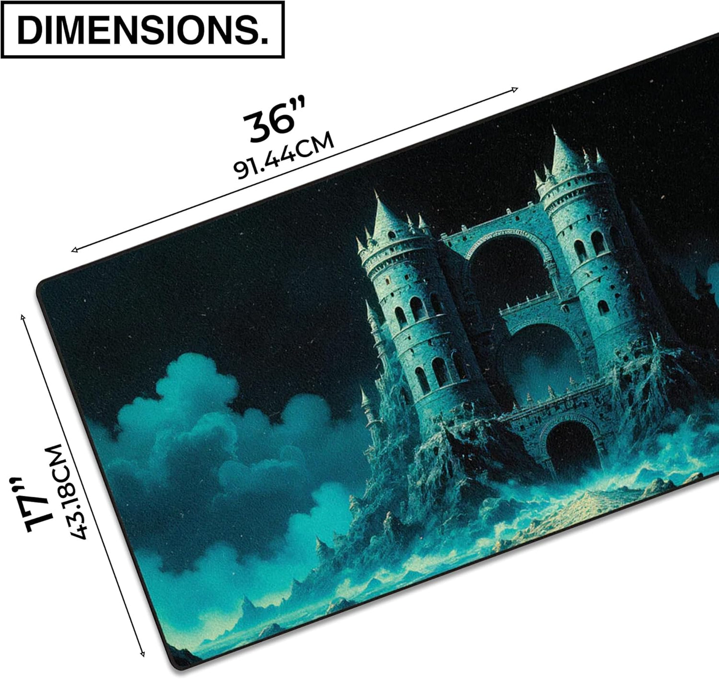 MPCO. Dark Fantasy Large Gaming Desk Pad - 36" x 17" Duraglyde Fabric The Twilight Twins Desk Mats - Non-slip, Washable, Smooth Glide for Precision Gaming & Work