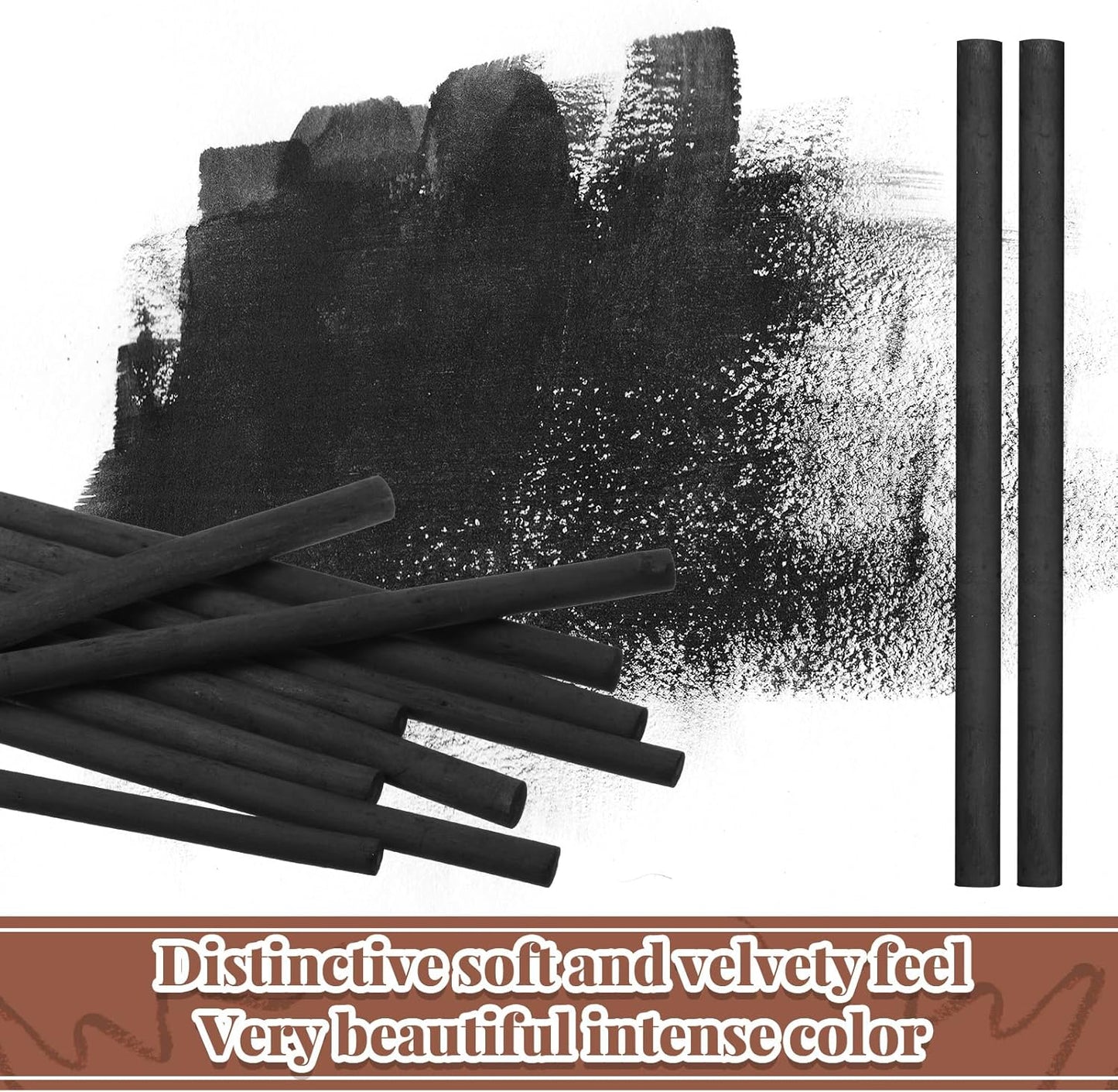 Gueevin 25 Pcs Willow Charcoal Sticks, Willow Charcoal, Artists, Beginners, Students, Perfect for Sketching, Drawing, Shading, and Fine Art (7-9mm)