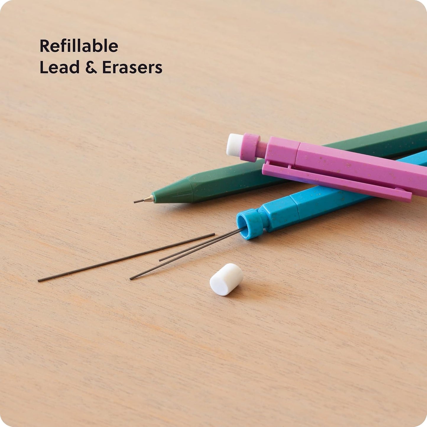 U Brands U-Eco Recycled Mechanical Pencil Set, Bulk Mechanical Pencils 0.7mm, Speckled Brights, Medium Lead, School Supplies, 12 Pack (6591U)