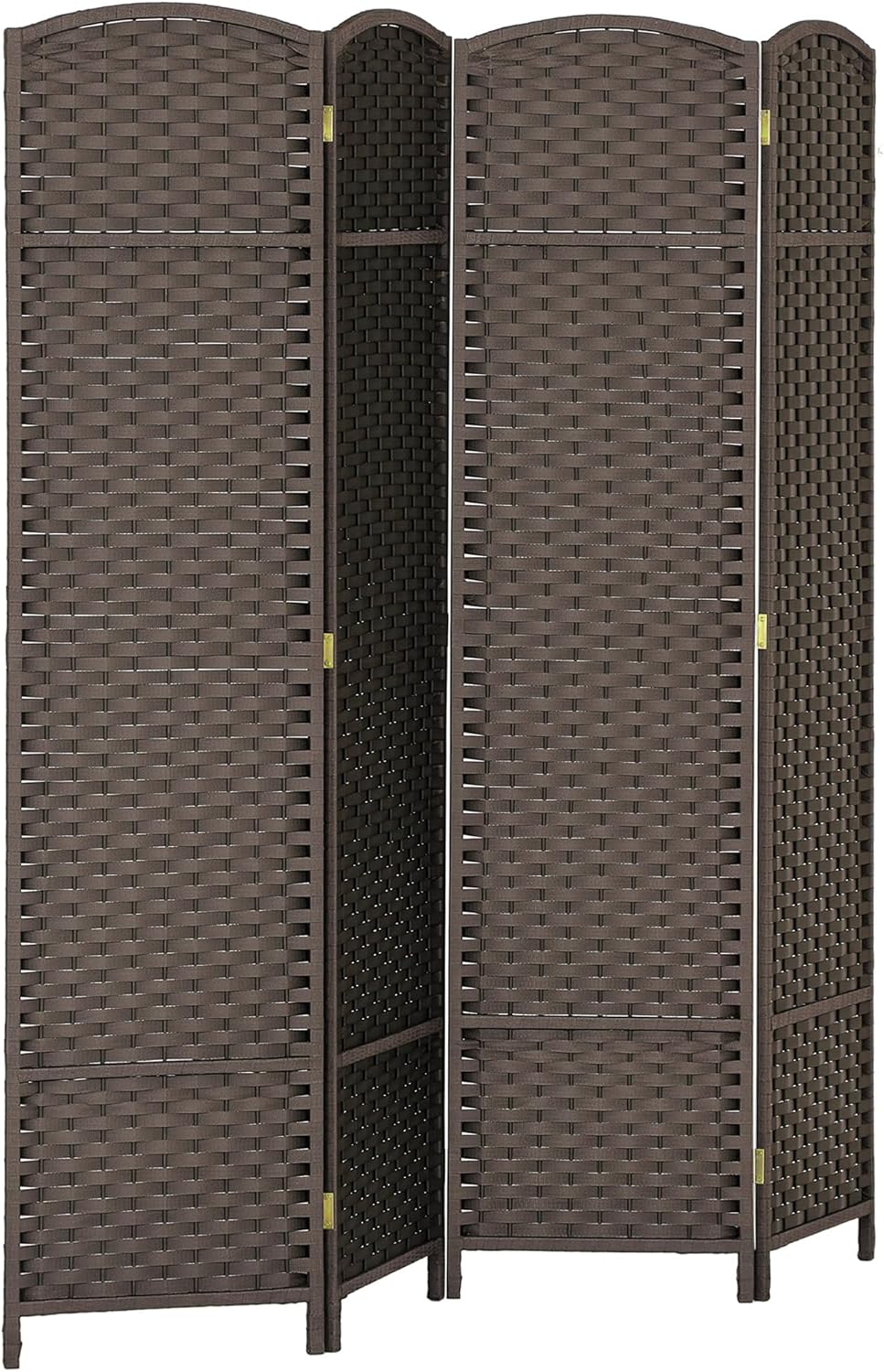 HOMCOM Room Divider, 4 Panel Folding Privacy Screen, 5.6' Tall Freestanding Wall Partition for Home Office, Bedroom, Brown