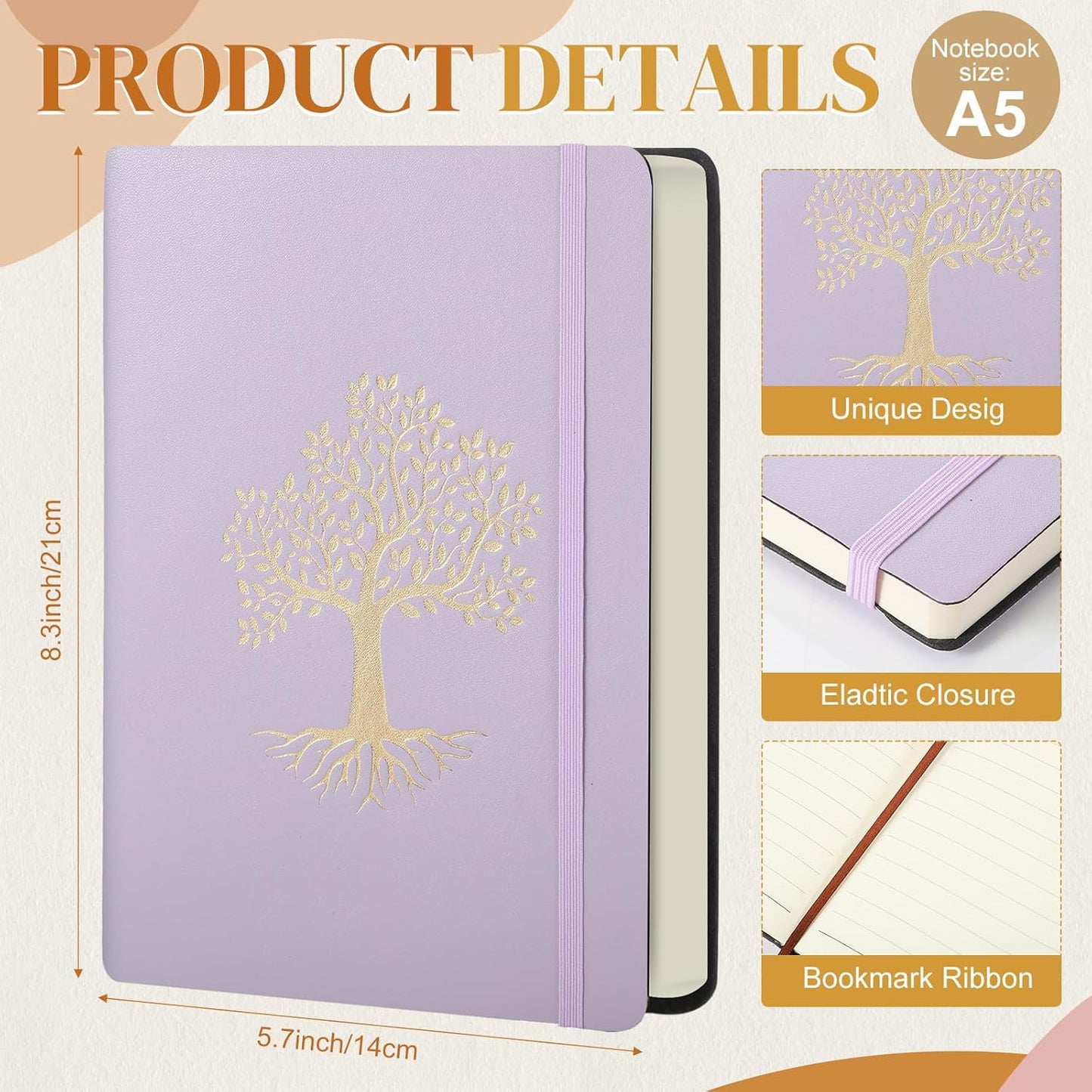 10 Pack Lined Journal Notebook A5 Leather Hardcover Journals for Writing 200 Pages 10 Colors Notepad for Travel Work School Office Business Note Taking Diary 5.7" x 8.3" (Pastel Color)