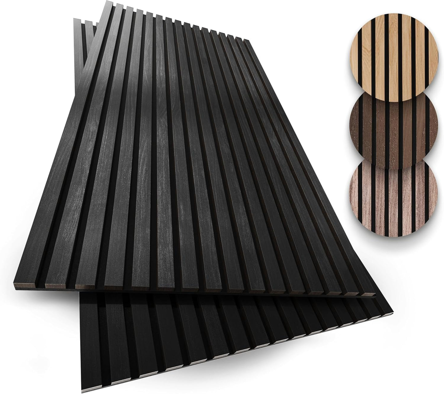 2-Pack Wood Panels for Wall - Acoustic Wood Slat Wall Panels, Soundproof Wooden Paneling for Interior Decor