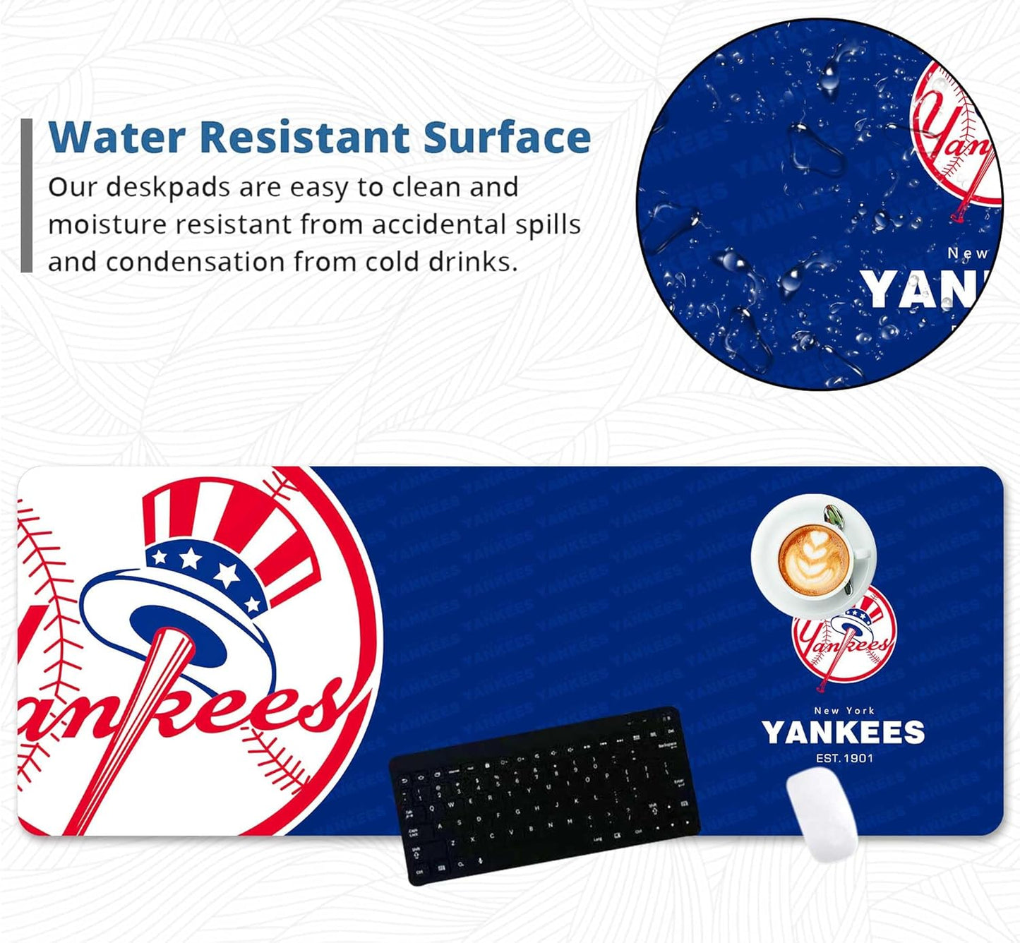 Large Gaming Mouse Pad Desk Mat Cute Desk Decor Mouse Pad, Metallic Luxury Large Gaming Mousepad eyboard Mat Computer Desk Pad for Work Office Home