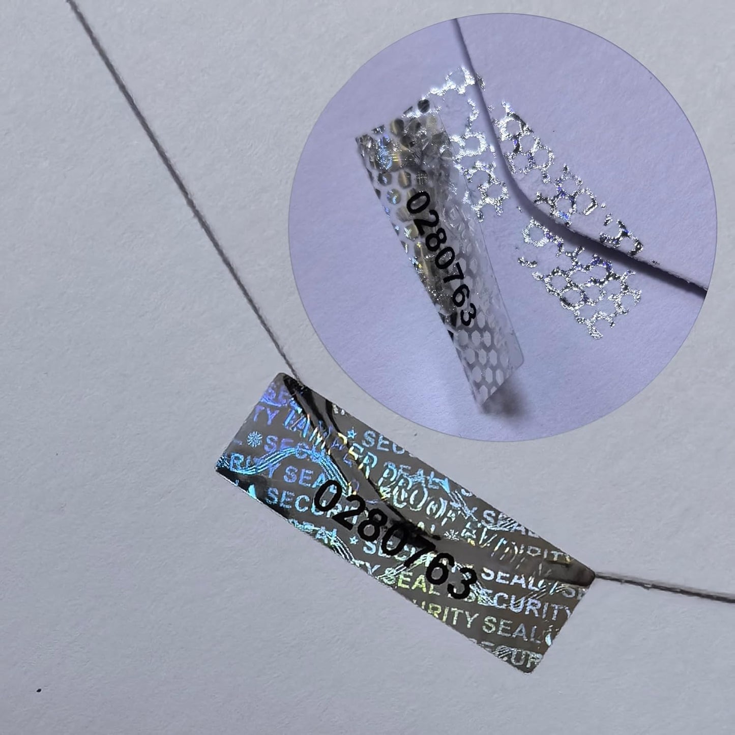 1200 Pieces Tamper Proof Evident Stickers Hologram Labels Security Seals Holographic Warranty Void Original Genuine Authentic Sequential Serial Numbering, 0.25 x 1 Inch Silver