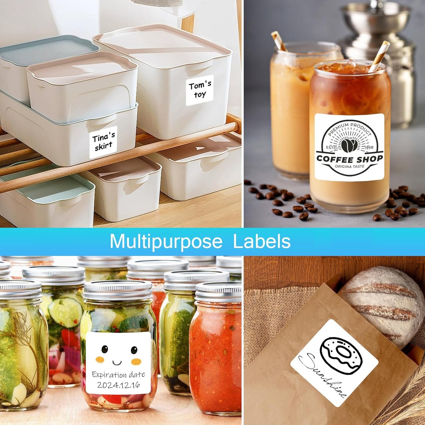 FungLam Printable Sticker Paper, 3-1/3" x 4" Shipping Address Labels 180 Blank Mailing Labels for Laser & Inkjet Printers, 6 per Page Label Stickers, 30 Sheets