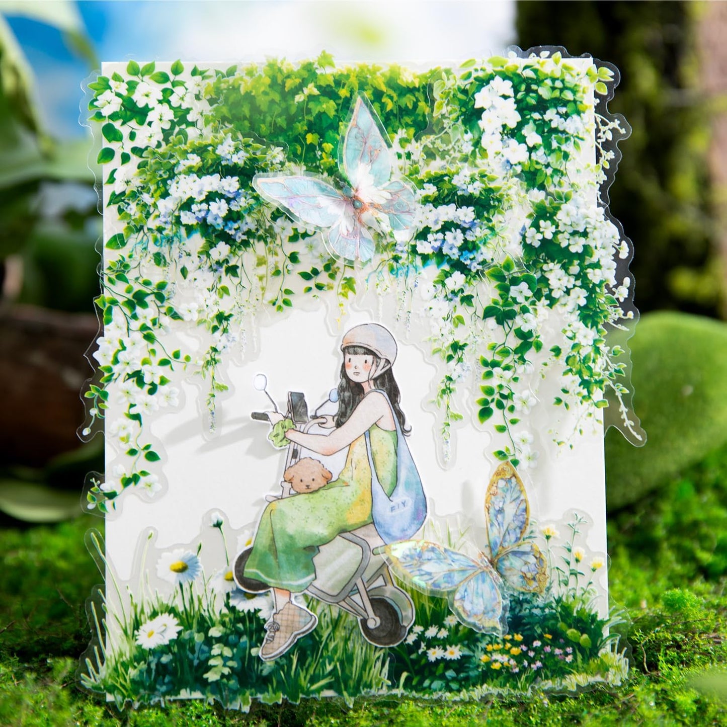 Greenery PET Sticker Set, 80PCS Nature Landscape Stickers for Scrapbooking Journaling DIY Crafts Garden Floral Decorative Supplies