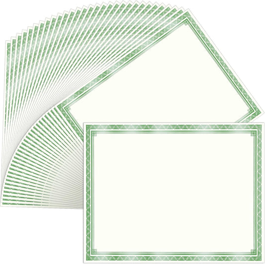 150 Sheets Foil Award Border Certificate Papers 8.5 x 11 for Printing Blank Customizable Awards Certificates for Graduation Diploma Achievement Scholarship Business Employee Document (Green)