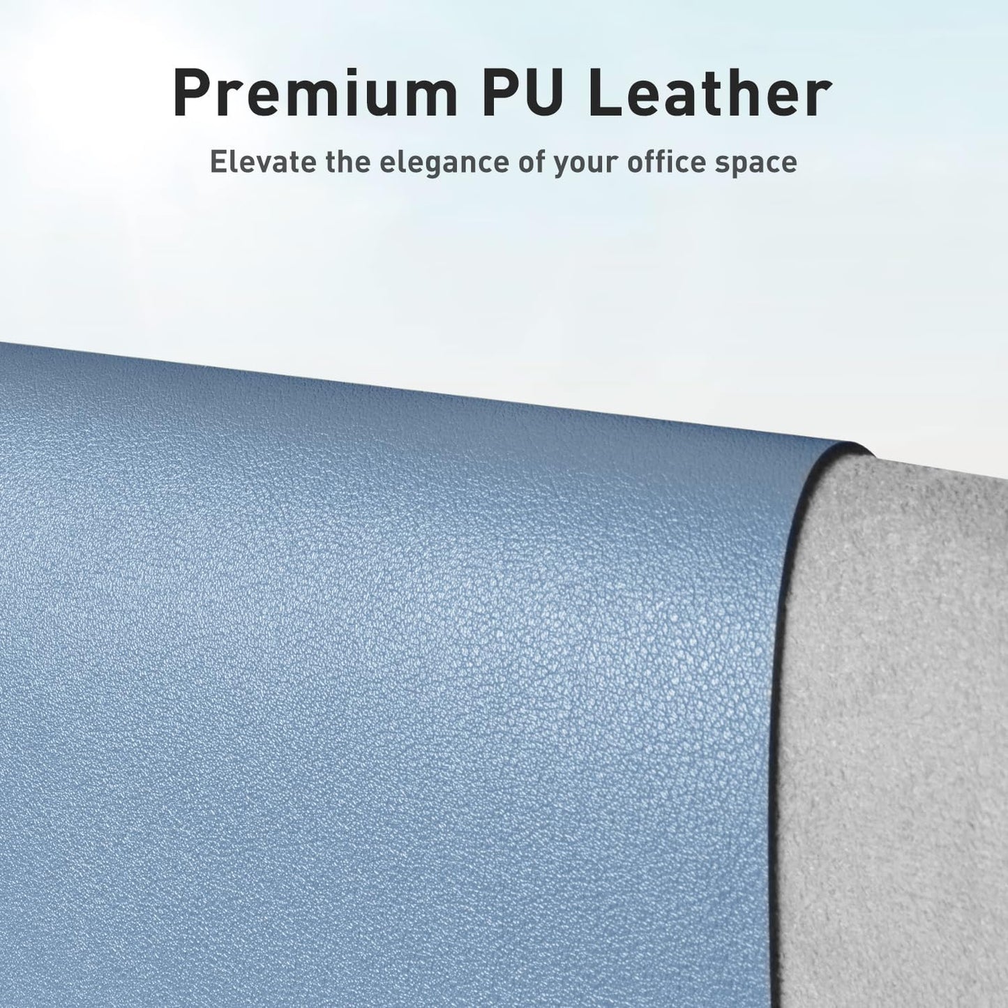 Aothia Leather Desk Pad Protector, Large Mouse Pad, Office Desk Mat, Non-Slip PU Leather Desk Blotter, Laptop Desk Pad, Waterproof Desk Writing Pad for Office and Home (Denim Blue, 23.6" x 13.7")