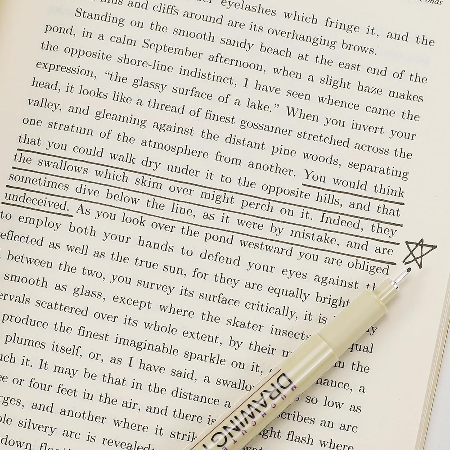 Muchcute 05 Fine Point Writing Pens: 6 Black 0.45mm Thin Micron Pen 05 No Bleed Bible Journaling Study Supplies Annotation Smooth Waterproof Micro Line Needle Tip Fineliner Gel Felt Ink Markers Stuff